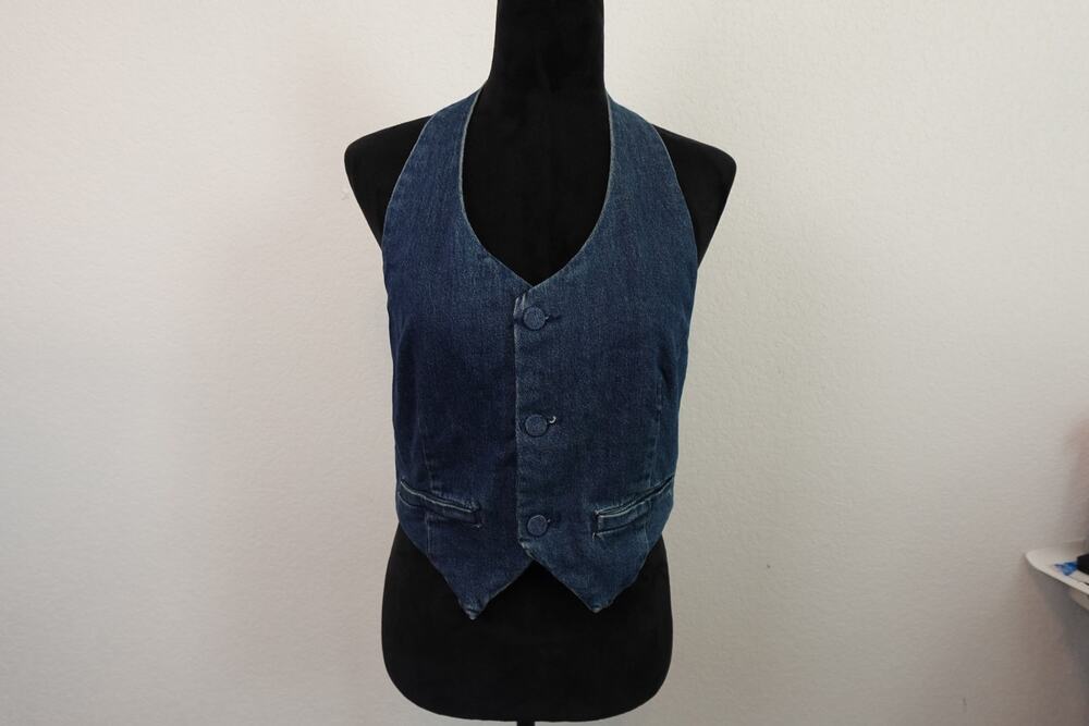 Stunning Good American Denim Halter Vest New with Tags size Large